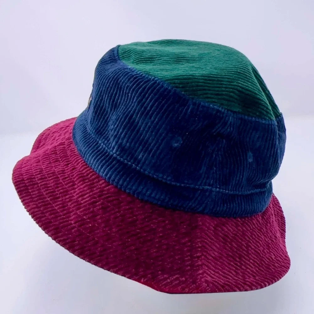 Ralph Lauren Baby Colorblock Corduroy Bucket Hat 12-24M Pony Logo Green Navy Red